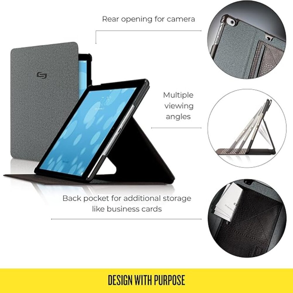 Solo New York, Thompson Air Slim iPad Case, Grey & Black.